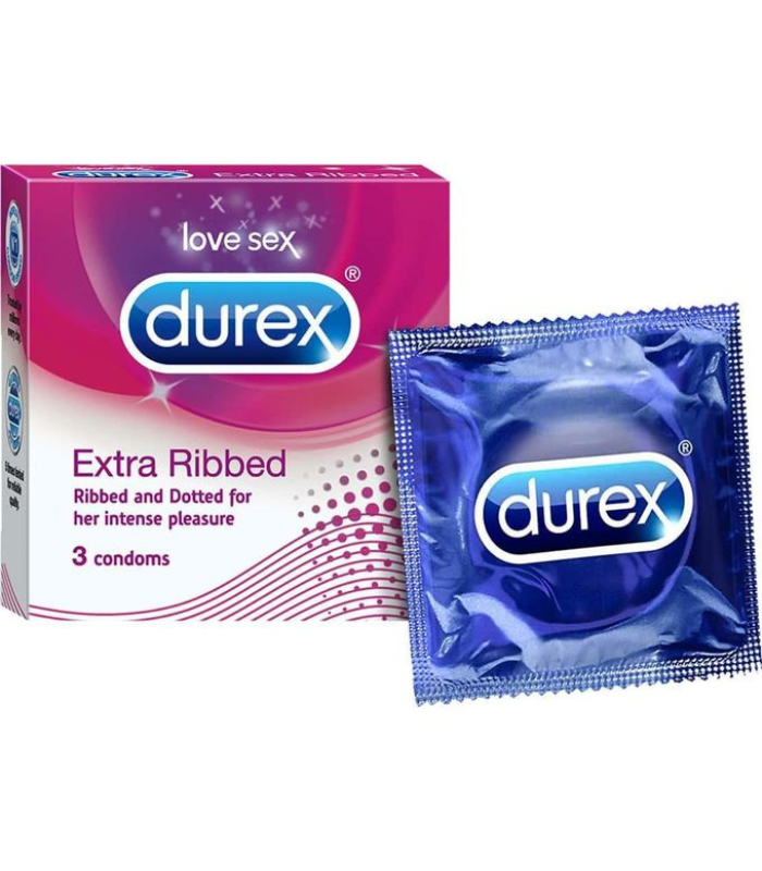 Durex EXTRA RIBBED 3 Condoms 10 G